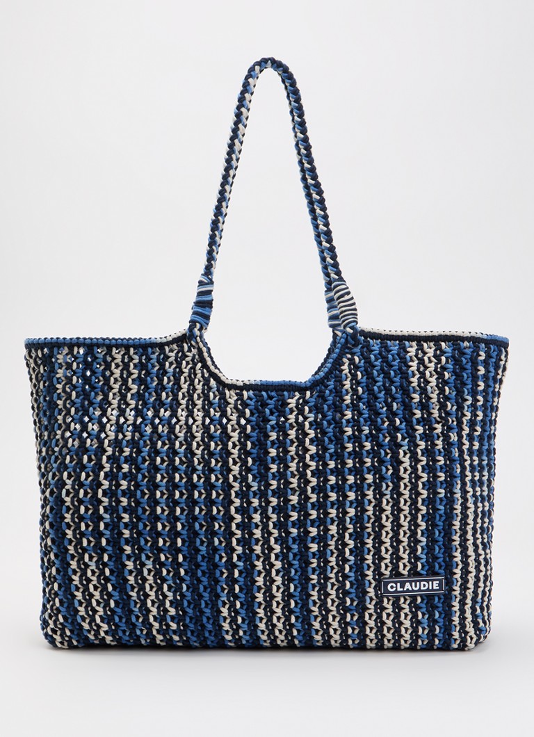 Claudie Pierlot Dames Alienor shopper met print in de kleur Donkerblauw