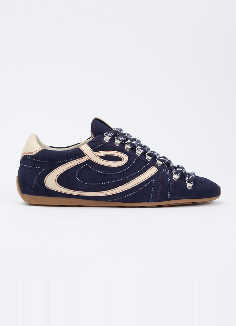 Claudie Pierlot Dames Swing sneaker van suède in de kleur Donkerblauw