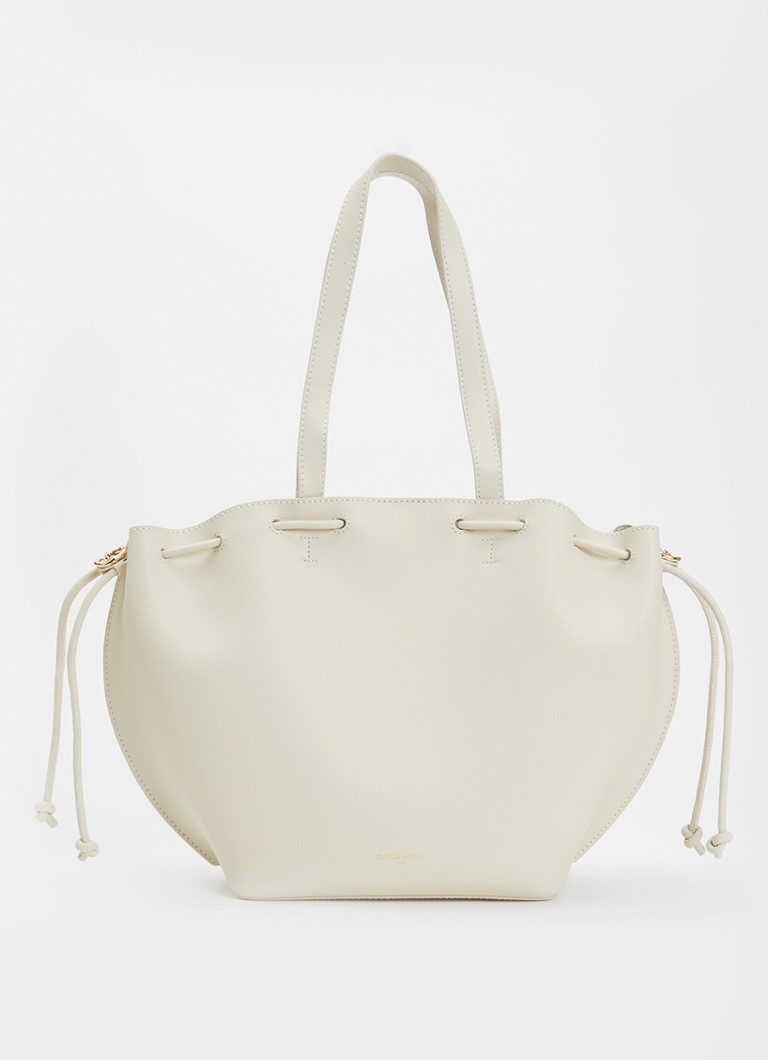 Claudie Pierlot Dames Alban schoudertas van kalfsleer in de kleur Gebroken wit