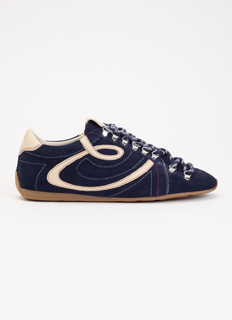 Claudie Pierlot Dames Swing sneaker van suède in de kleur Donkerblauw