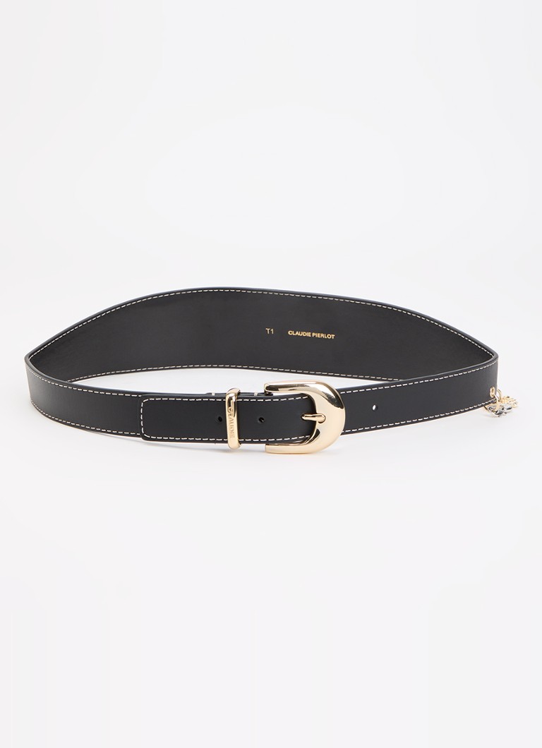 Claudie Pierlot Dames Angele riem van kalfsleer in de kleur Zwart