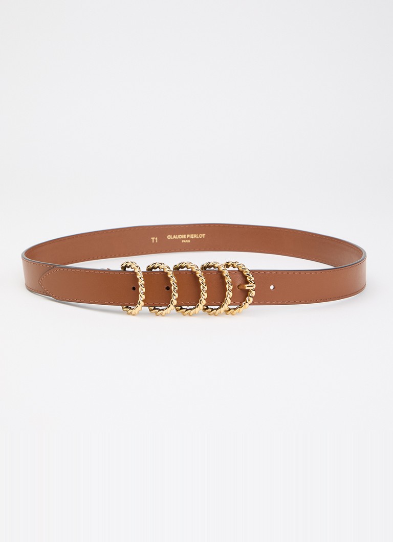 Claudie Pierlot Dames Riem van kalfsleer in de kleur Camel