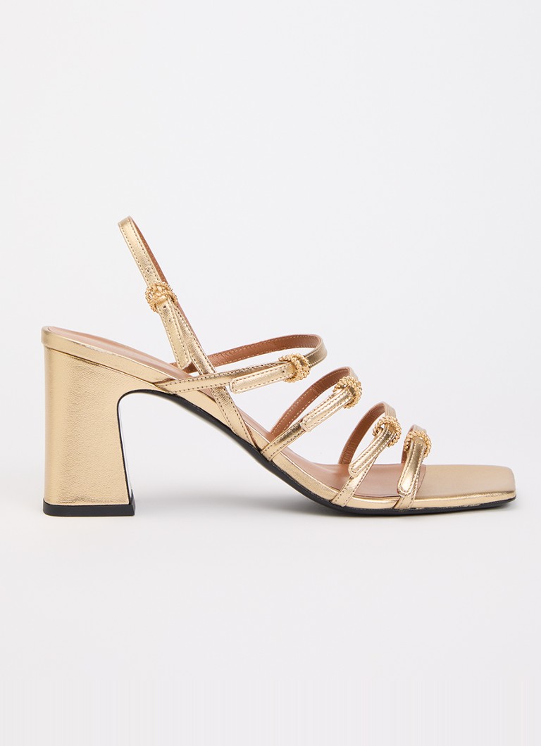 Claudie Pierlot Dames Sandalette van geitenleer met gespdetail in de kleur Goud
