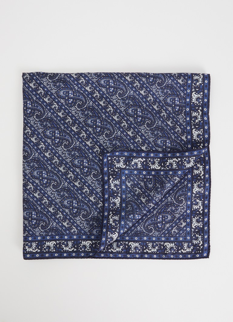 Claudie Pierlot Dames Anorabandana sjaal met paisley dessin 67 x 67 cm in de kleur Blauw