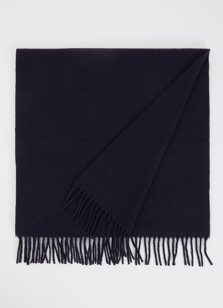 Claudie Pierlot Dames Alaska sjaal van wol met franjes in de kleur Blauw
