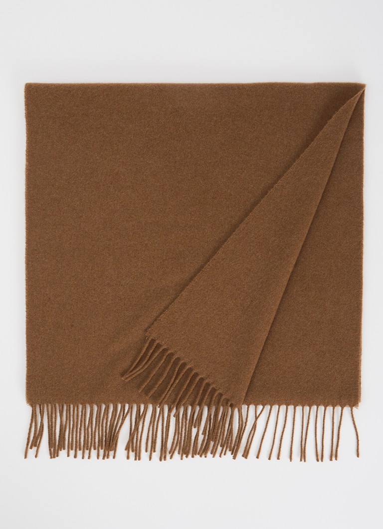 Claudie Pierlot Dames Alaska sjaal van wol met franjes in de kleur Bruin