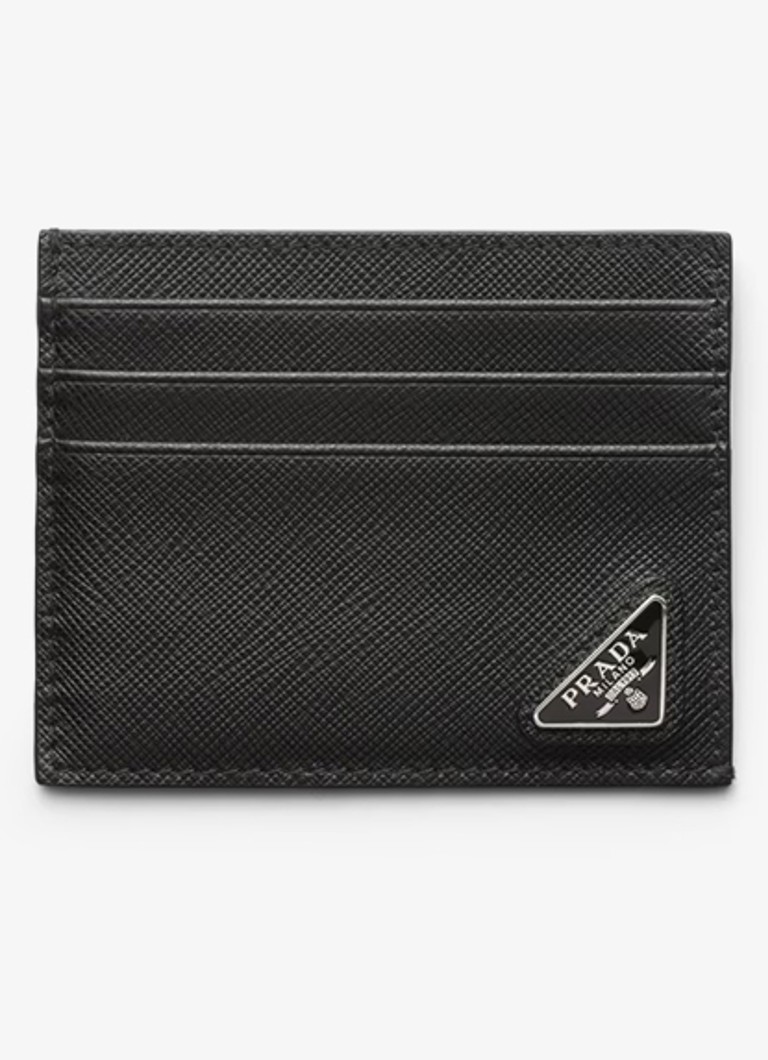 Prada Heren Pasjeshouder van leer in de kleur Zwart