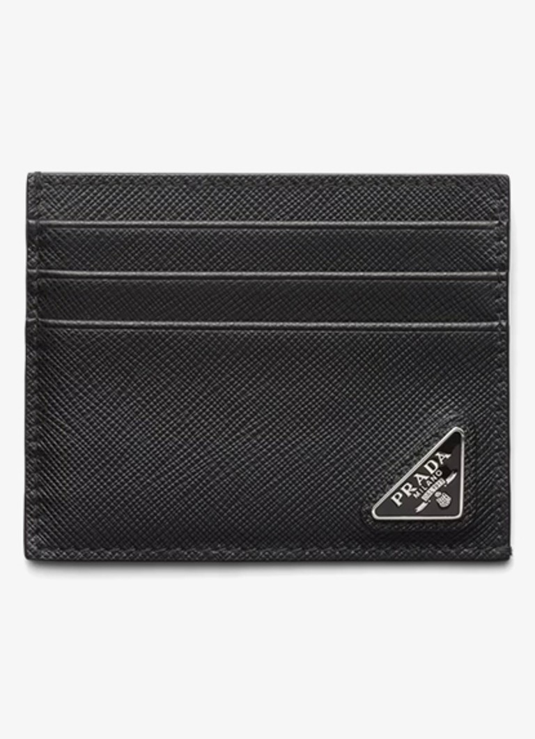 Prada Heren Pasjeshouder van leer in de kleur Zwart