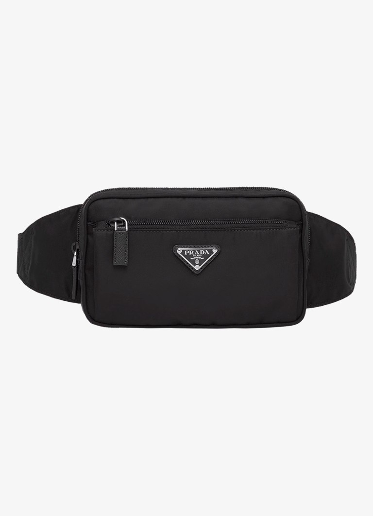 Prada Heren Heuptas met leren details in de kleur Zwart