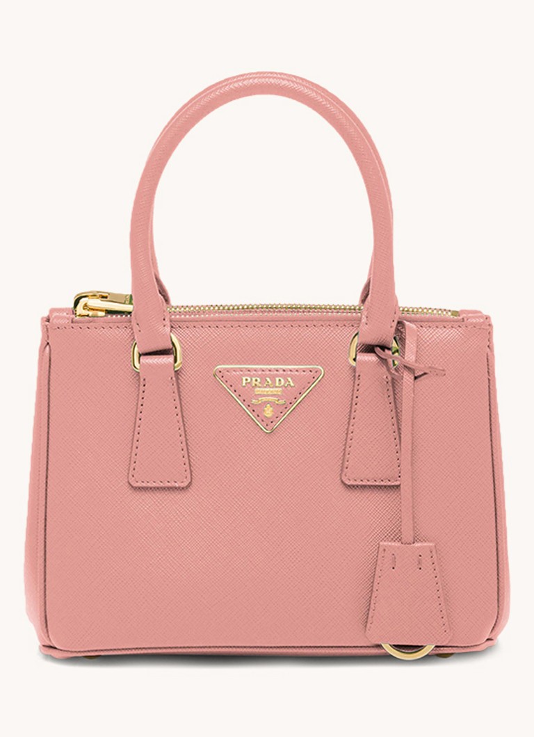 Prada Dames Galleria handtas van leer in de kleur Roze
