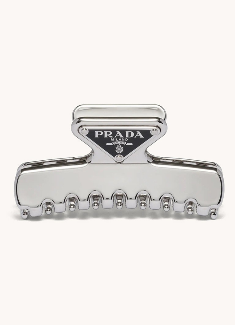 Prada Dames Haarklem met logo in de kleur Zilver