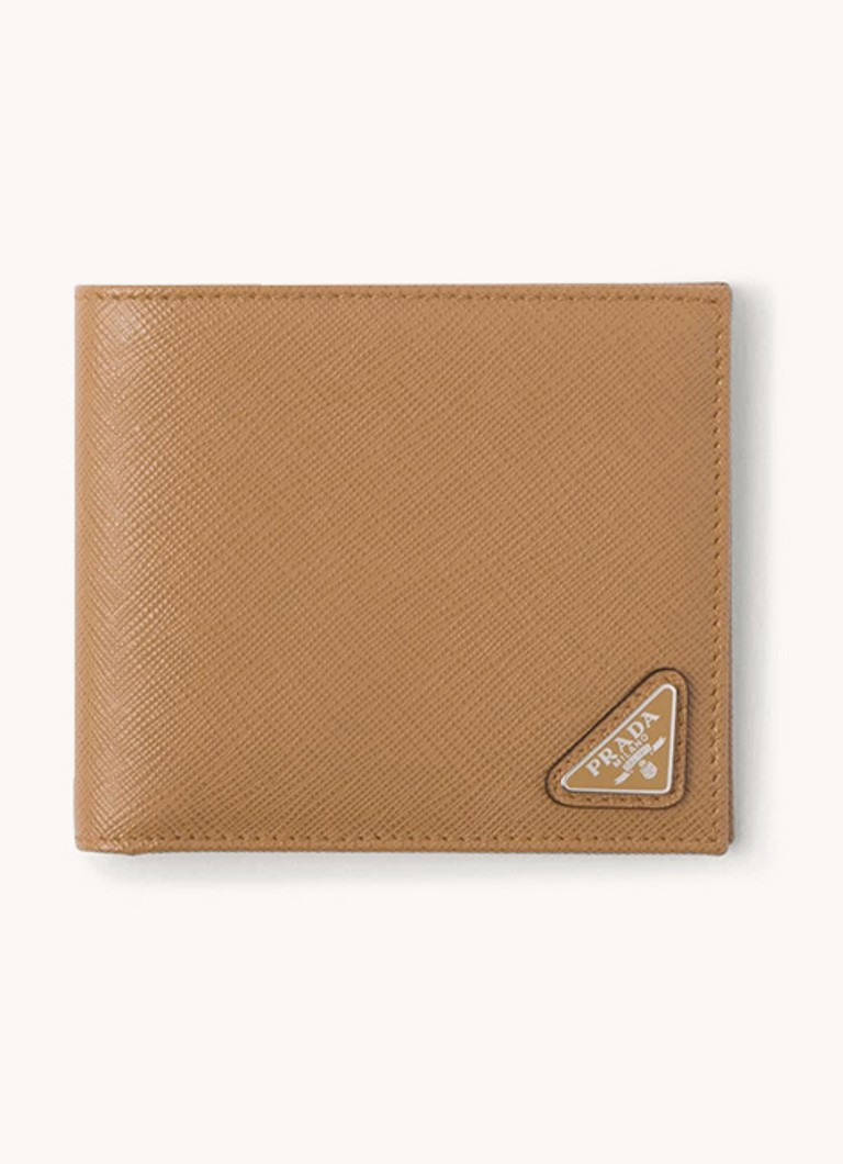 Prada Heren Portemonnee van leer in de kleur Camel