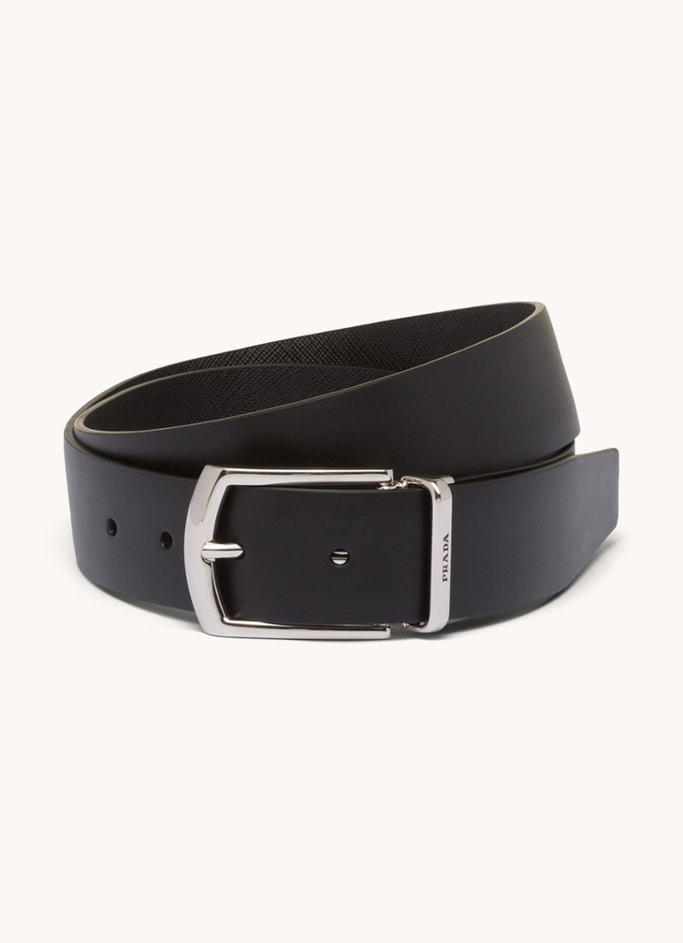 Prada Heren Reversible riem van leer in de kleur Zwart