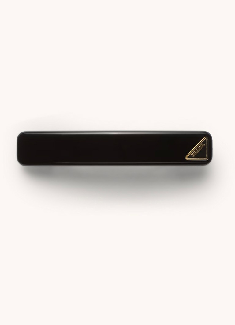 Prada Dames Haarclip met logo in de kleur Zwart