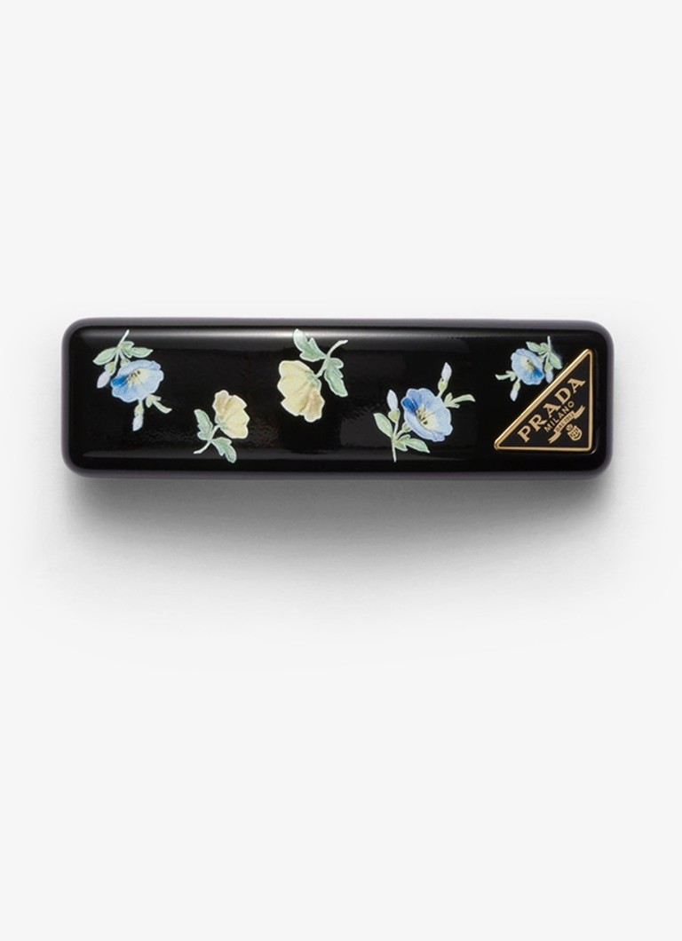 Prada Dames Haarclip met logo in de kleur Zwart