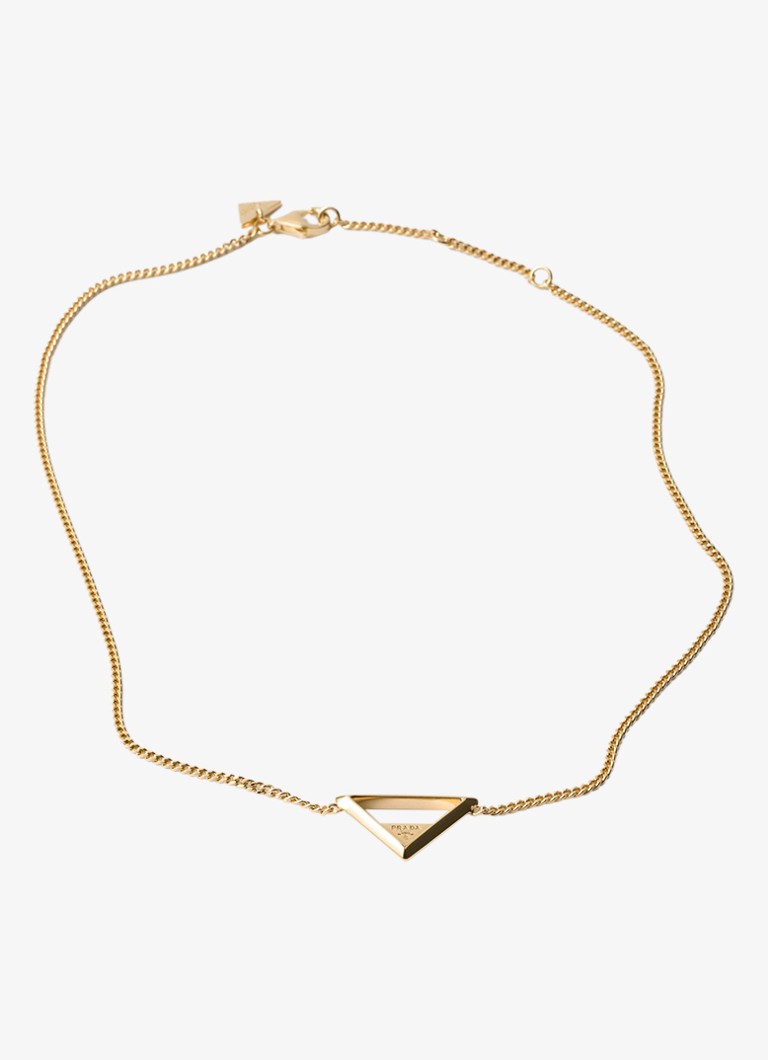 Prada Dames Ketting met logo in de kleur Goud