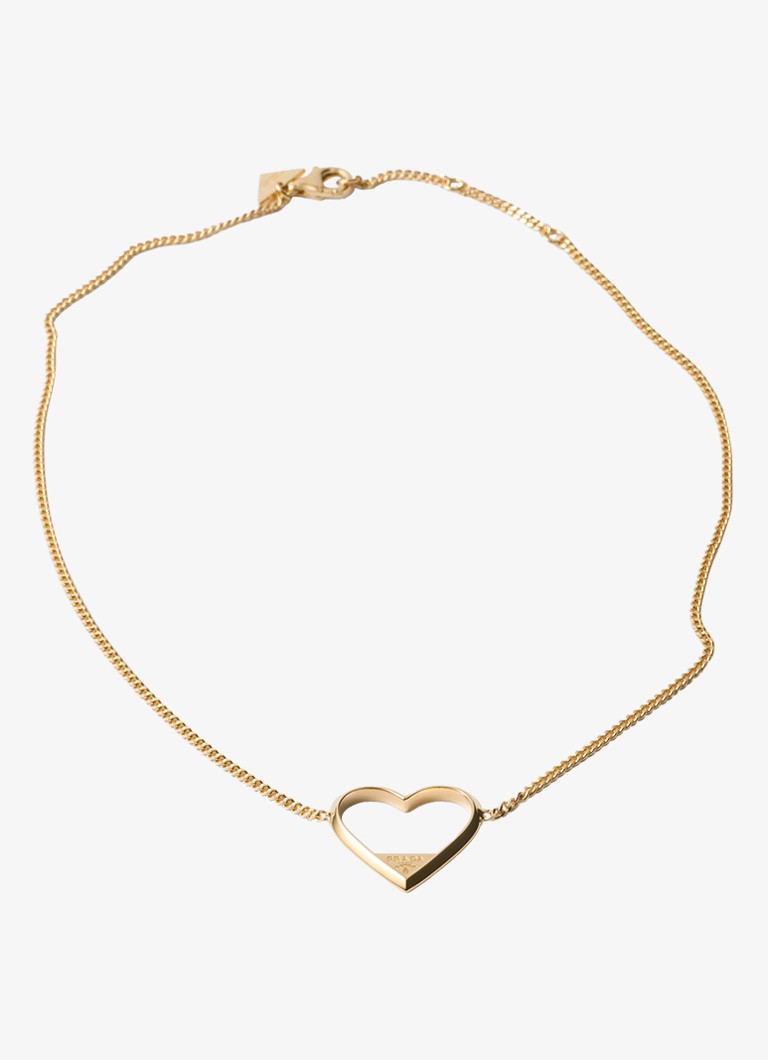 Prada Dames Ketting met logo in de kleur Goud