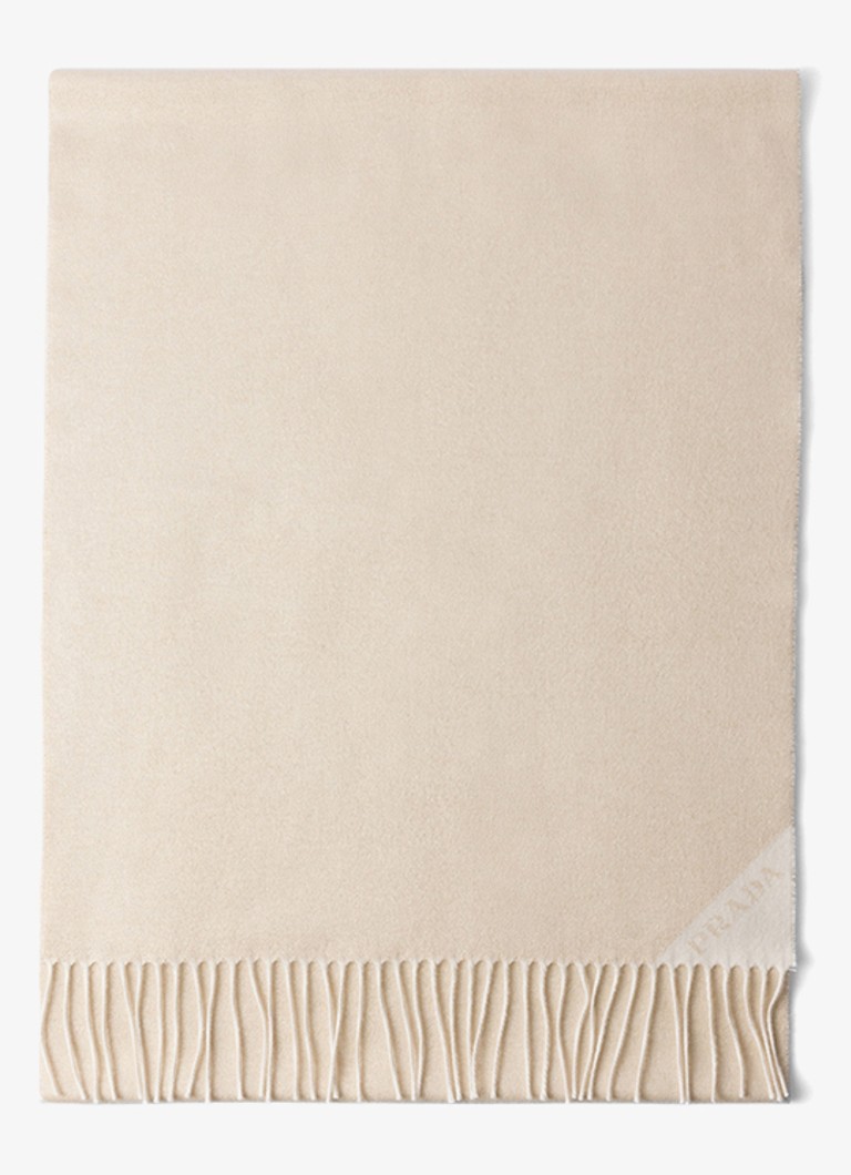 Prada Dames Jacquard Evening sjaal in zijdeblend met lurex 190 x 45 cm in de kleur Beige