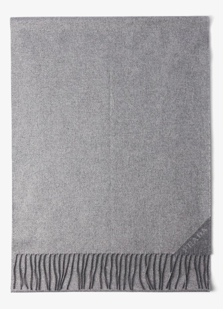 Prada Dames Jacquard Evening sjaal in zijdeblend met lurex 190 x 45 cm in de kleur Grijs