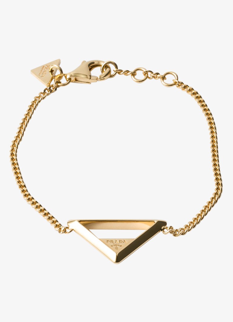 Prada Dames Armband met logo in de kleur Goud