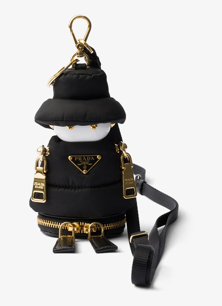 Prada Dames Re-Nylon Soft Robot tasbedel in de kleur Zwart