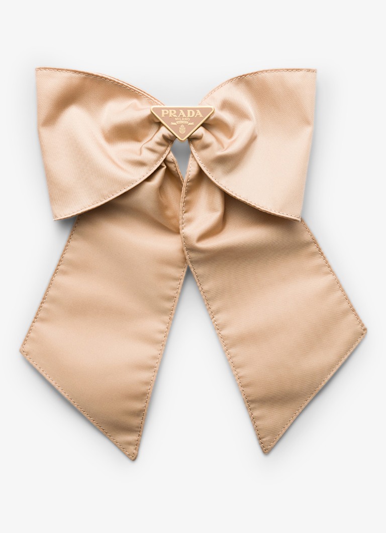 Prada Dames Re-Nylon haarclip met logo in de kleur Beige