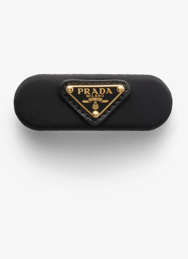 Prada Dames Re-Nylon haarclip met logo in de kleur Zwart
