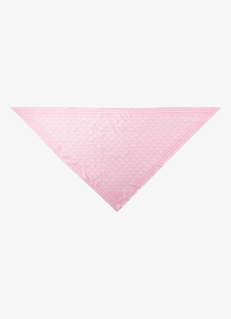 Prada Dames Sjaal van zijde met print 130 x 60 cm in de kleur Roze