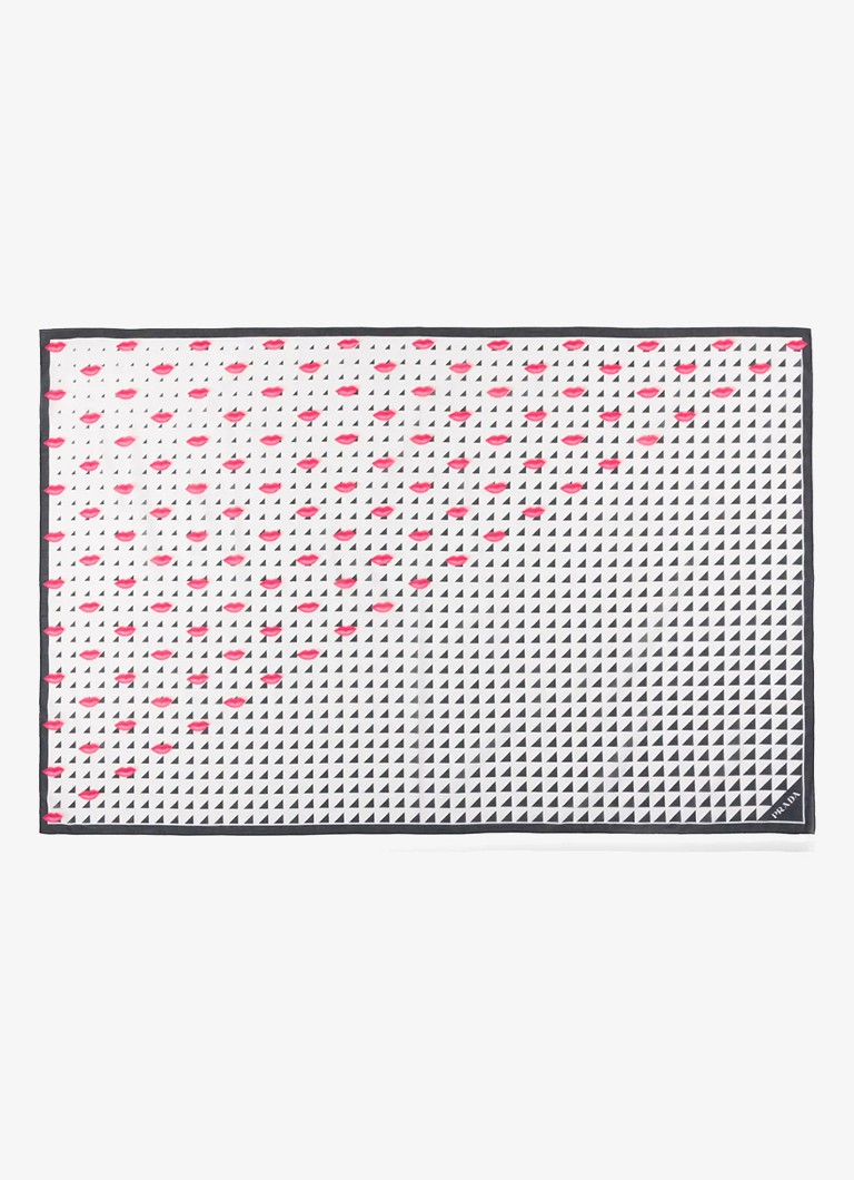 Prada Dames Sjaal met print 140 x 90 cm in de kleur Zwart