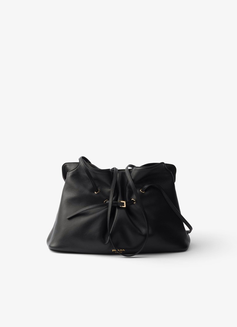 Prada Dames Dada Large schoudertas van lamsleer in de kleur Zwart