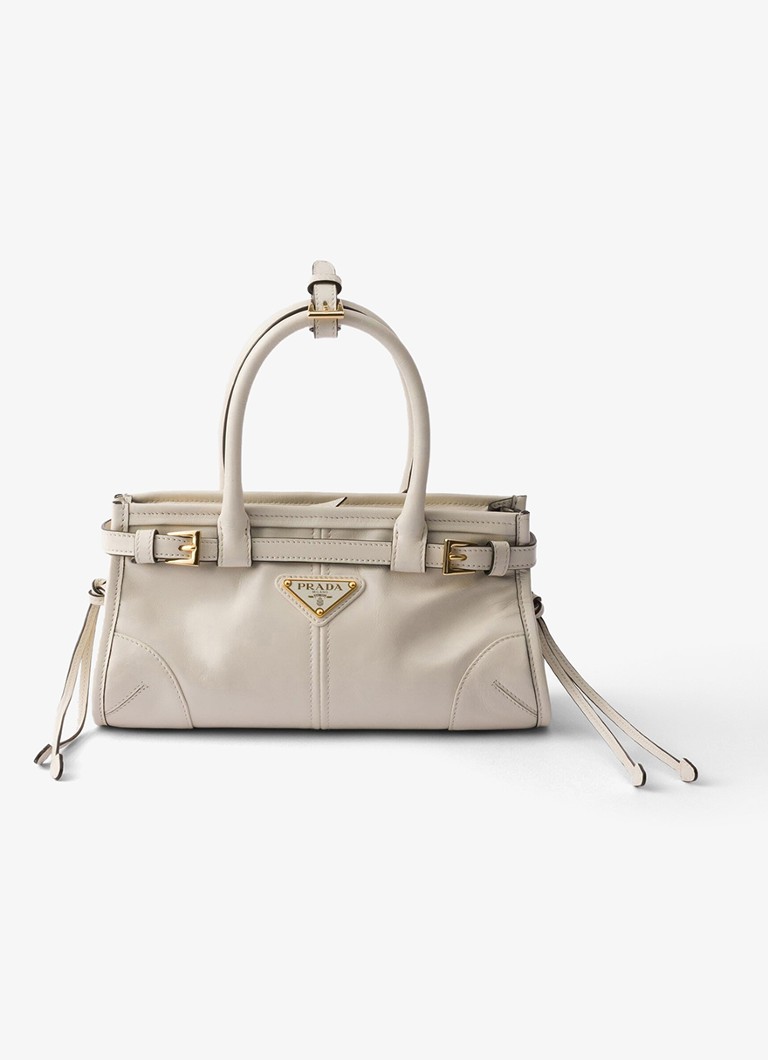Prada Dames Bonnie Mini handtas van kalfsleer in de kleur Wit