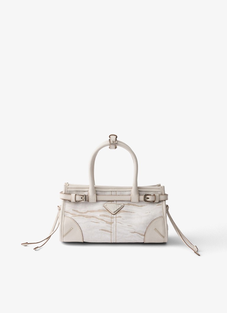 Prada Dames Bonnie Small handtas met leren details in de kleur Wit