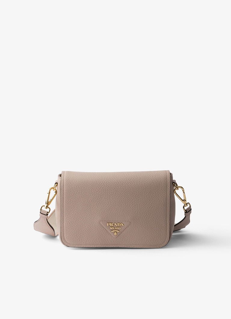 Prada Dames Crossbodytas van kalfsleer in de kleur Taupe