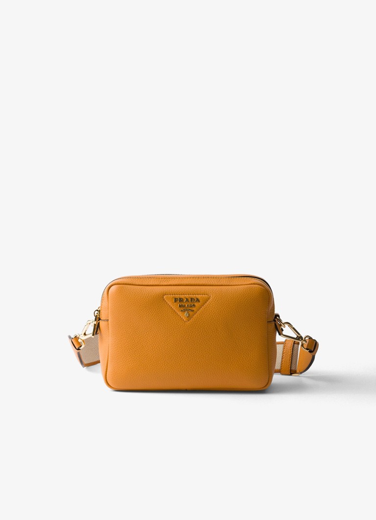 Prada Dames Small crossbodytas van kalfsleer in de kleur Oranje