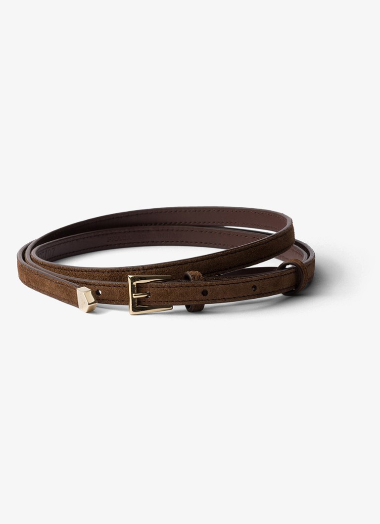 Prada Dames Riem van kalfssuède in de kleur Naturel