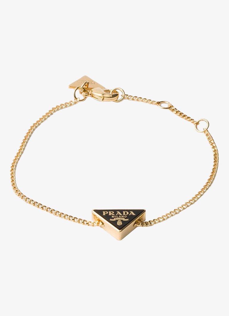 Prada Dames Armband met logo in de kleur Goud