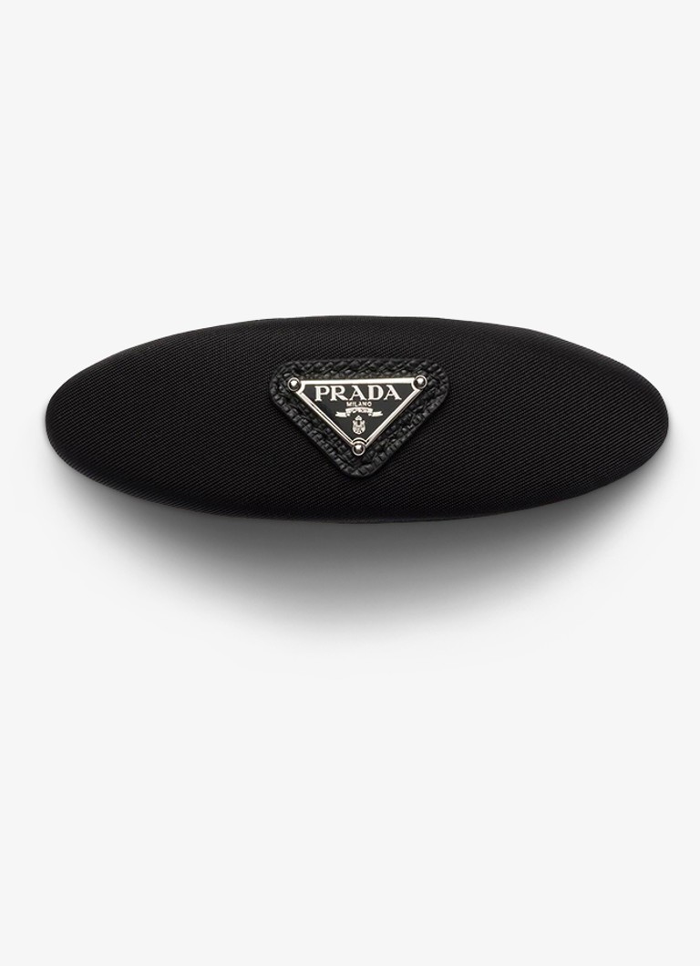 Prada Dames Re-Nylon haarclip met logo in de kleur Zwart