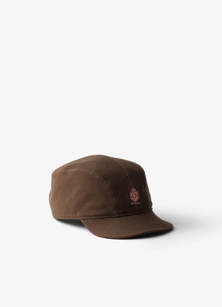 Prada Dames Baseball pet met borduring in de kleur Naturel