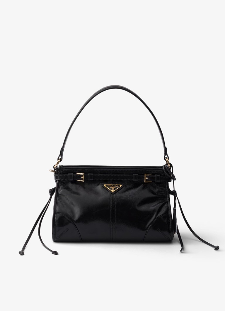 Prada Dames Bonnie Small handtas van kalfsleer in de kleur Zwart