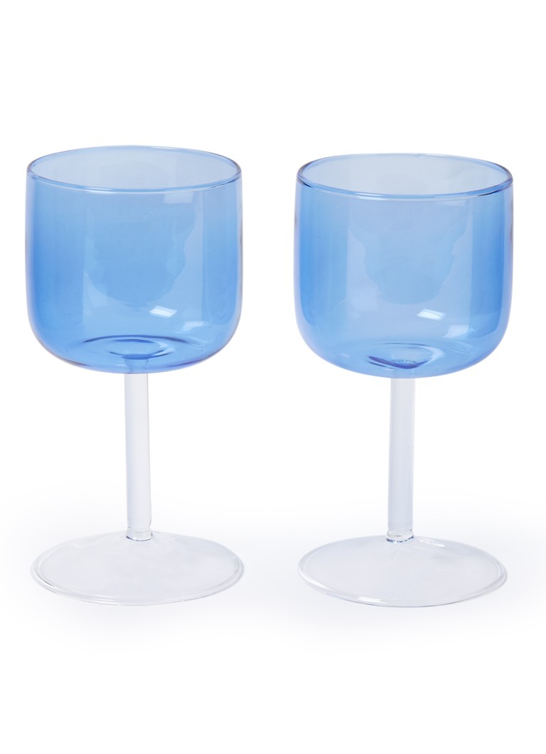 Hay Tint wijnglas 25 cl set van 2 Blauw - Deal
