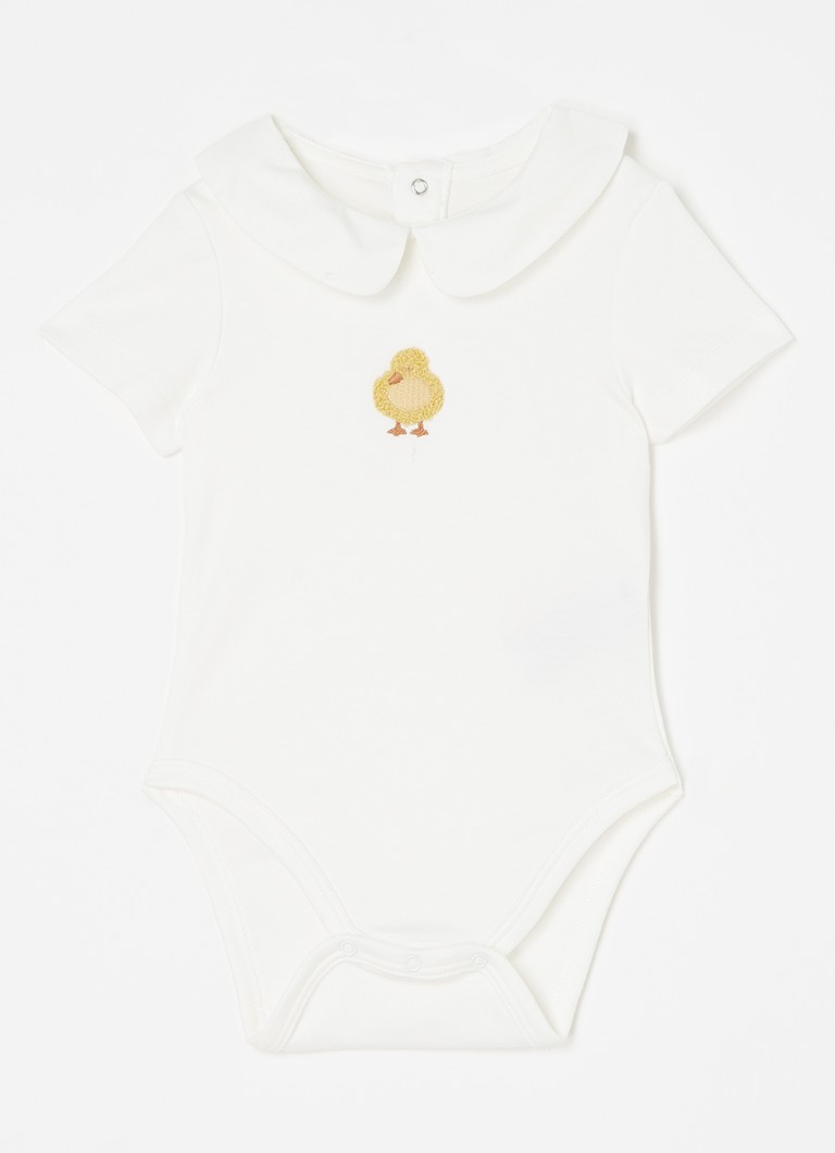 Donsje Amsterdam Meisjes Scott romper van katoen met borduring in de kleur Gebroken wit, maat: 18M-24M=86