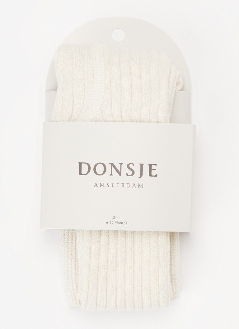 Donsje Amsterdam Meisjes Aly ribgebreide maillot in katoenblend in de kleur Beige, maat: 62