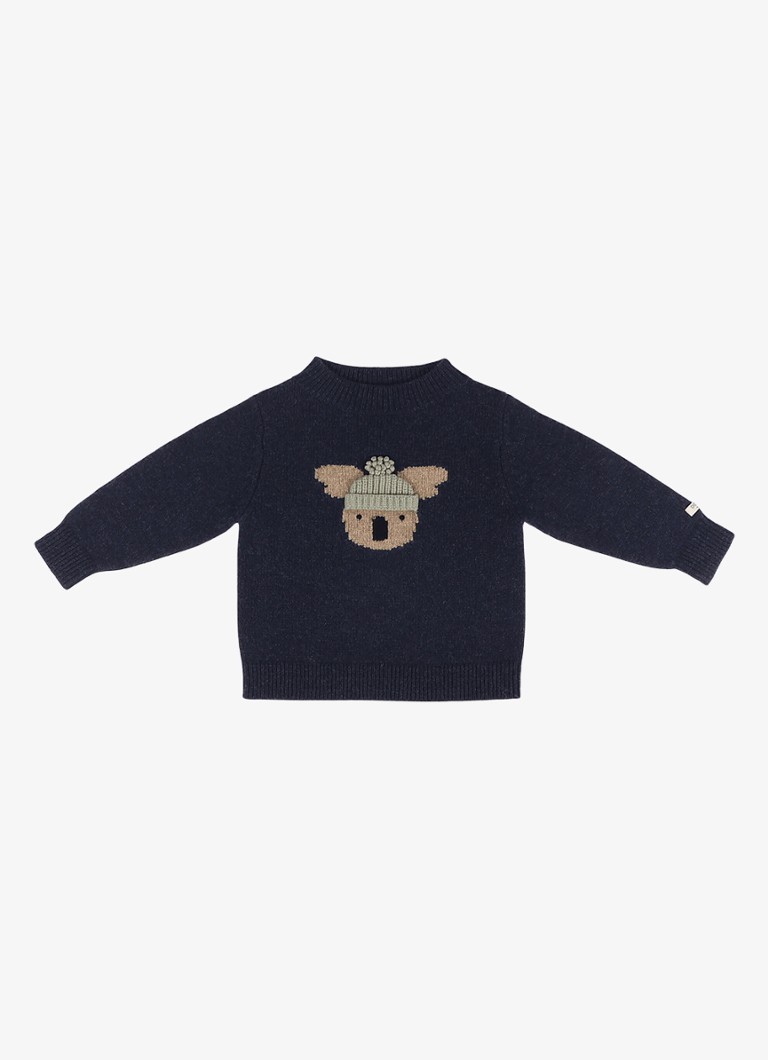 Donsje Amsterdam Meisjes Denn Merino Wool Sweater | Lammy in de kleur Donkerblauw, maat: 80