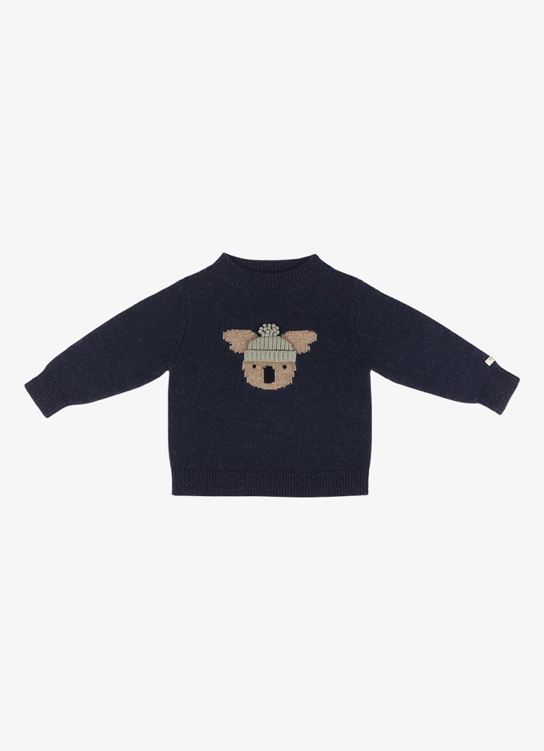 Donsje Amsterdam Meisjes Denn Merino Wool Sweater | Lammy in de kleur Donkerblauw, maat: 98