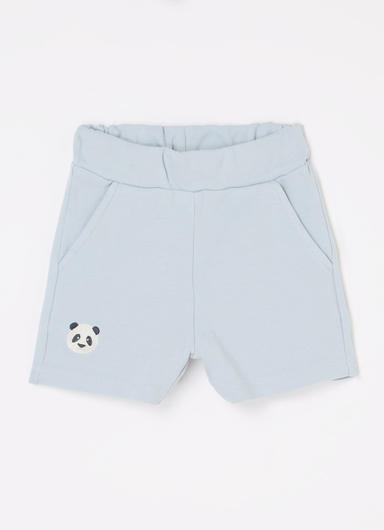 Donsje Amsterdam Jongens Ithri straight fit korte joggingbroek van katoen in de kleur Blauwgrijs, maat: 86