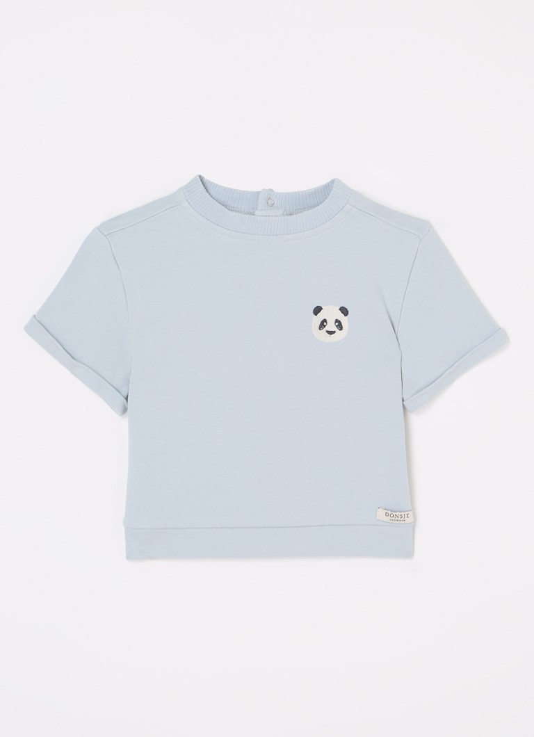 Donsje Amsterdam Jongens Jarne T-shirt van katoen in de kleur Lichtblauw, maat: 98