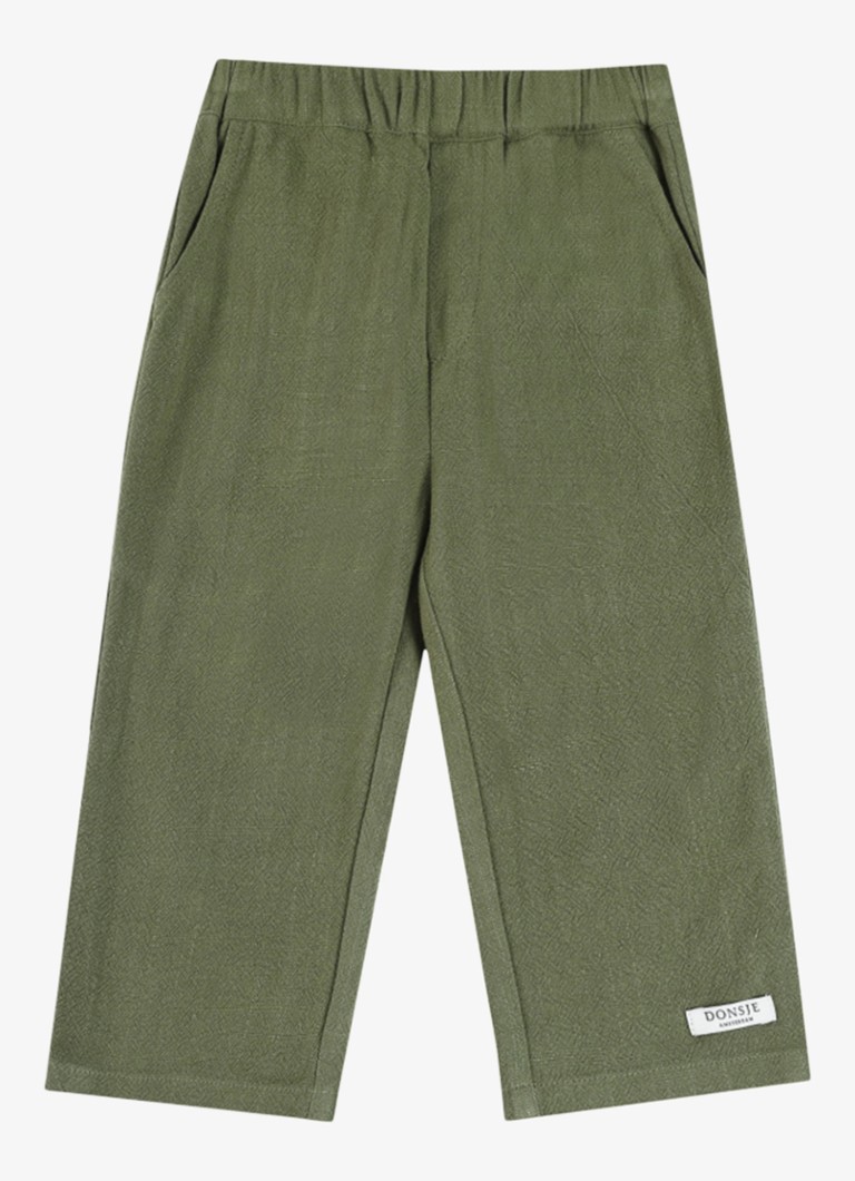 Donsje Amsterdam Jongens Dado pantalon met steekzakken in de kleur Groen, maat: 3M-6M=62