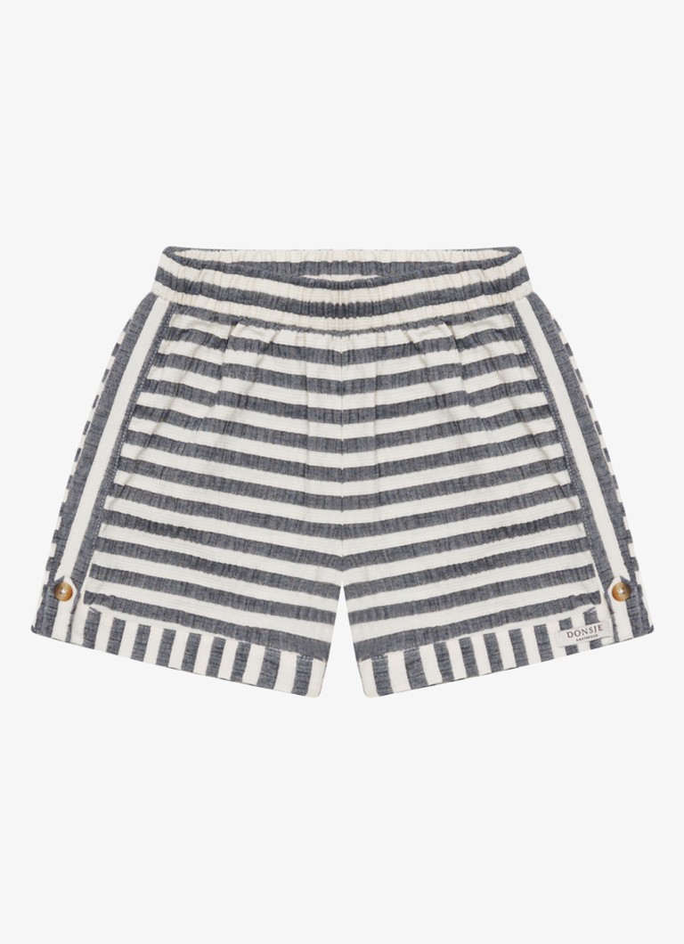Donsje Amsterdam Jongens Kaatio korte broek in katoenblend in de kleur Donkerblauw, maat: 12M-18M=80