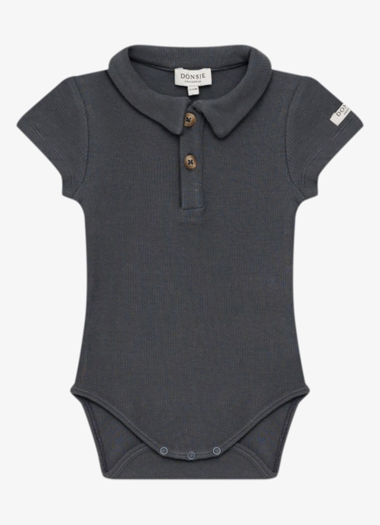 Donsje Amsterdam Moli romper in katoenblend in de kleur Donkergrijs, maat: 18M-24M=86