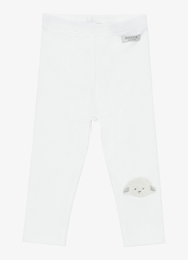 Donsje Amsterdam Meisjes Soenie Lammy legging in katoenblend in de kleur Gebroken wit, maat: 12M-18M=80